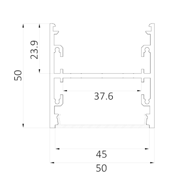 Линейный светильник LINE 5050 2000mm 65W 4000K Anod