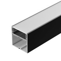 Профиль с экраном черный 74x77мм SL-LINE-7477-2500 BLACK+OPAL