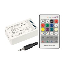 RGBW-АУДИО-контроллер с RF ДУ ARL-SOUND-RGB/RGBW (12-24V, 4x4A, RF ПДУ 24кн)