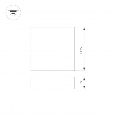 Светильник с блоком аварийного питания IM-QUADRO-EMERGENCY-3H-S250x250-28W Day4000 (WH, 120 deg, 230V)