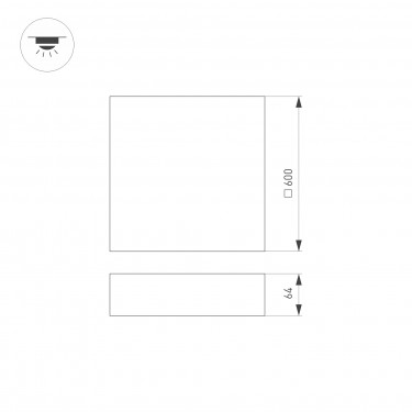 Светильник с БАП IM-QUADRO-EMERGENCY-3H-S600x600-64W Warm3000 (WH, 120 deg, 230V)