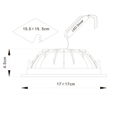 Встраиваемый светильник Riflessione 16W 3000K A7416PL-1WH