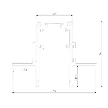 Магнитный шинопровод под ГКЛ 12.5мм 2м Slim Magnetic 85207/00