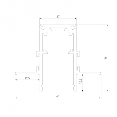Шинопровод встраиваемый под ГКЛ 9.5мм 3м Slim Magnetic 85210/00