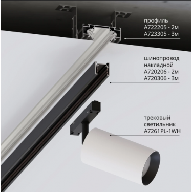 Профиль для монтажа накладного шинопровода 2м Optima A722205
