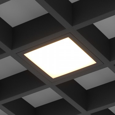 Светильник в потолки Грильято DL-GRIGLIATO-S90x90-12W Warm3000 (BK, 90 deg, 230)