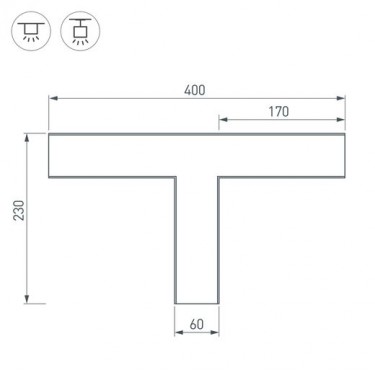 Тройник для соединения трех профилей SL-LINE-6070 SL-LINE-6070