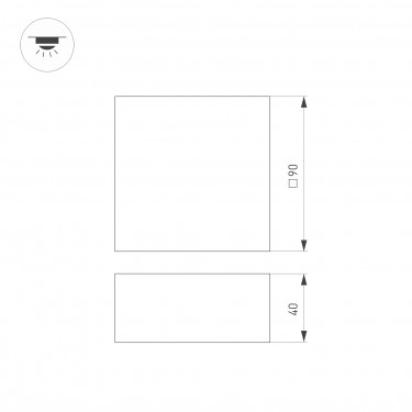 Светильник в потолки Грильято DL-GRIGLIATO-S90x90-12W Day4000 (GR, 90 deg, 230)