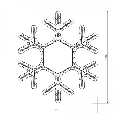 Светодиодная фигура снежинка ARD-SNOWFLAKE-M7-450x375-126LED Warm (230V, 7.5W) Светодиодная фигура снежинка ARD-SNOWFLAKE-M7-450x375-126LED Warm (230V, 7.5W)