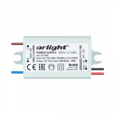 Блок питания ARPV-LV12005 (12V, 0.4A, 5W) Блок питания ARPV-LV12005 (12V, 0.4A, 5W)