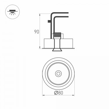 Карданный светильник CL-SIMPLE-R78-9W Day4000 (WH, 45 deg)