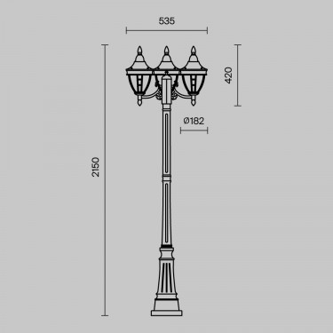 Садово-парковый светильник Rivoli 3xE27 черный O026FL-03B