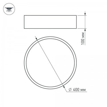 Накладной светильник SP-TOR-PILL-R400-25W Day4000 (BK, 120 deg)