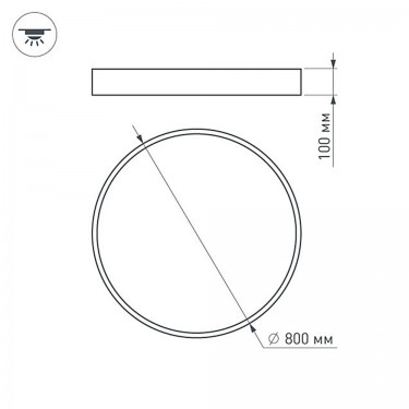 Накладной светильник SP-TOR-PILL-R800-94W Warm3000 (WH, 120 deg)
