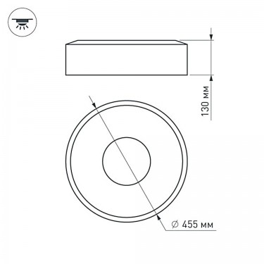 Накладной светильник SP-TOR-RING-SURFACE-R460-33W Day4000 (WH, 120 deg)