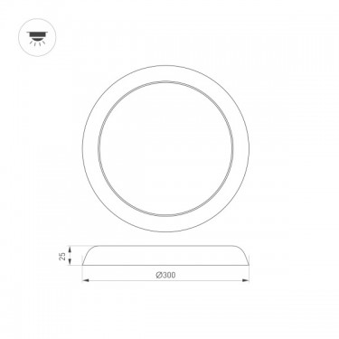 Светильник накладной CL-FIOKK-R300-25W Day4000-MIX (WH, 120 deg, 230V)