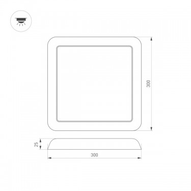 Светильник накладной CL-FIOKK-S300x300-25W Day4000-MIX (WH, 120 deg, 230V)