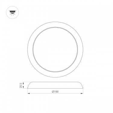 Светильник накладной CL-FIOKK-R180-12W Day4000-MIX (WH, 120 deg, 230V)