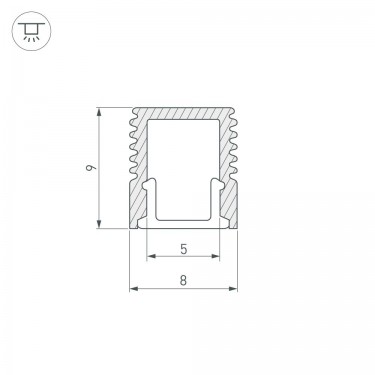 Профиль для лент белый 2000x8x9мм SL-MINI-8-2000 WHITE