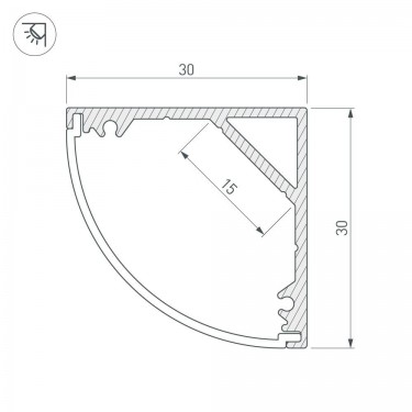 Угловой профиль для лент 2000x30x30мм SL-KANT-H30-2000 ANOD Угловой профиль для лент 2000x30x30мм SL-KANT-H30-2000 ANOD