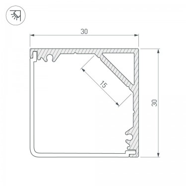 Угловой профиль для лент 2000x30x30мм SL-KANT-H30-2000 ANOD Угловой профиль для лент 2000x30x30мм SL-KANT-H30-2000 ANOD