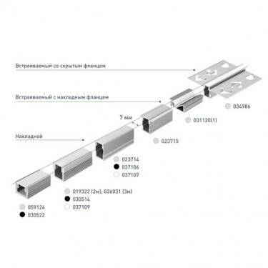 Накладной профиль для лент 2000x8x6мм SL-MINI-8-H6-2000 ANOD