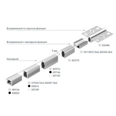 Встраиваемый профиль 2000×12×12мм SL-MINI-8-H12-F12-2000 ANOD