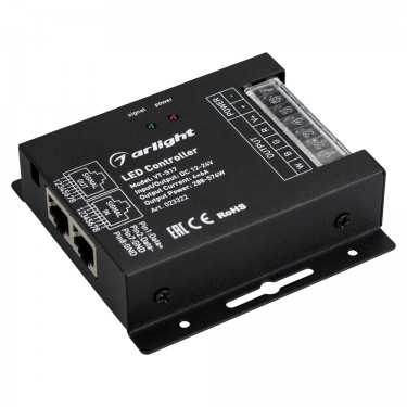4-канальный RGBW контроллер VT-S17-4x6A (12-24V, ПДУ Овал, RF)