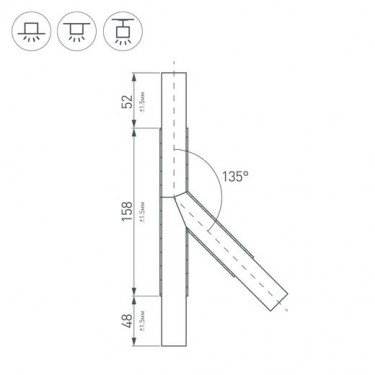 Тройник PLS-LOCK-H25-T135L левый (с экраном MAT-L)