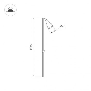 Светильник KT-HAREBELL-BOLL-H1145-3W Warm3000 (BK, 40 deg, 24V)