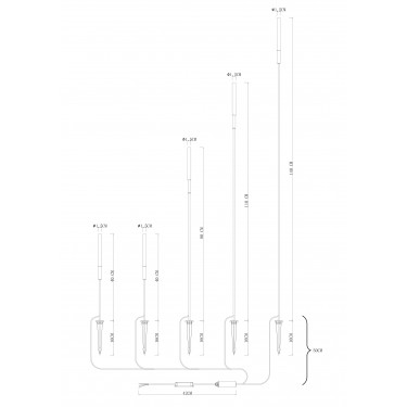 Ландшафтный светильник камыш 5 шт Muster 1W 3000К A1083PA-5BK