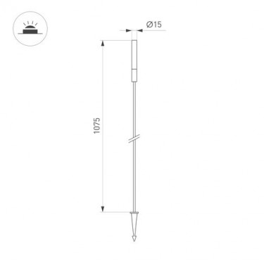 Светильник в форме камыша KT-CATALI-BOLL-H1075-0.5W Warm3000 (BK, 160 deg, 24V)