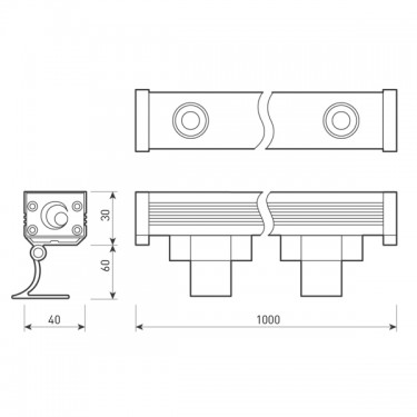 Линейный прожектор AR-LINE-1000S-18W-24V RGB (Grey, 30 deg, DMX512)