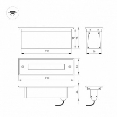 Светильник для грунта LTD-LINE-TILT-S210-8W Day4000 (SL, 120 deg, 230V)