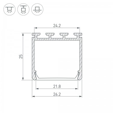 Профиль накладной черный PLS-LOCK-H25-2000 ANOD Black Профиль накладной черный PLS-LOCK-H25-2000 ANOD Black