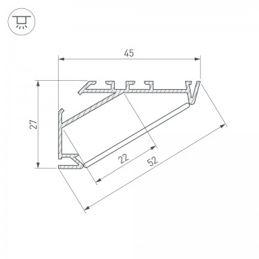 Угловой профиль для лент KLUS-P45.30-2000 ANOD