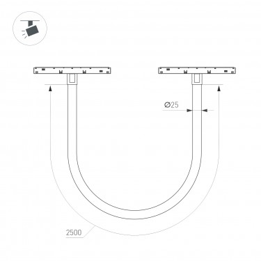 Светильник гибкий магнитный MAG-ORIENT-TUBE-ELASTIC-R25-L2500-35W Day4000 (BK, 360 deg, 48V) Светильник гибкий магнитный MAG-ORIENT-TUBE-ELASTIC-R25-L2500-35W Day4000 (BK, 360 deg, 48V)