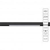 Магнитный светильник 20W 3000K черный Linea A4673PL-1BK
