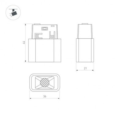 Магнитный светильник MAG-ORIENT-BABY-S36x21-2W Day4000 (BK, 24 deg, 48V)