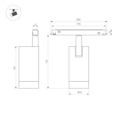 Магнитный светильник MAG-ORIENT-SPOT-R45-12W Day4000 (WH, 24 deg, 48V, DALI)