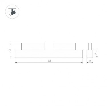 Магнитный светильник MAG-ORIENT-FLAT-L690-24W Warm3000 (WH, 80 deg, 48V)
