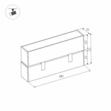 Магнитный светильник MAG-LASER-FOLD-45-S480-18W Warm3000 (WH, 15 deg, 24V)