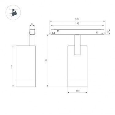 Светильник MAG-ORIENT-SPOT-R65-20W Warm3000 (BK, 24 deg, 48V, DALI)