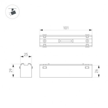 Светильник магнитный MAG-VIBE-LASER-L101-6W Day4000-MIX (BK, 24 deg, 48V, TUYA Zigbee)