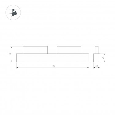 Магнитный светильник MAG-ORIENT-LASER-L465-16W Day4000 (WH, 24 deg, 48V)