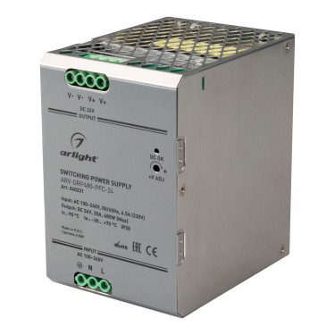 Блок питания на DIN-рейку ARV-DRP480-PFC-24 (24V, 20A, 480W)