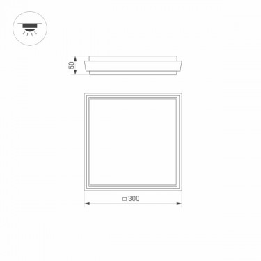 Накладной светильник LGD-AREA-S300x300-30W Warm3000 (GR, 110 deg, 230V)