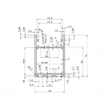 Линейный светильник LINE 5070 750mm 30W 4000K белый