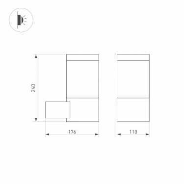 Уличный светильник LGD-STEM-WALL-10W Warm3000 (GR, 185 deg, 230V)