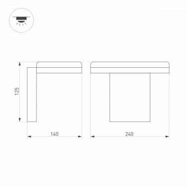 Светильник для подсветки входных групп LGD-TENT-WALL-9W Warm3000 (GR, 110 deg, 230V)